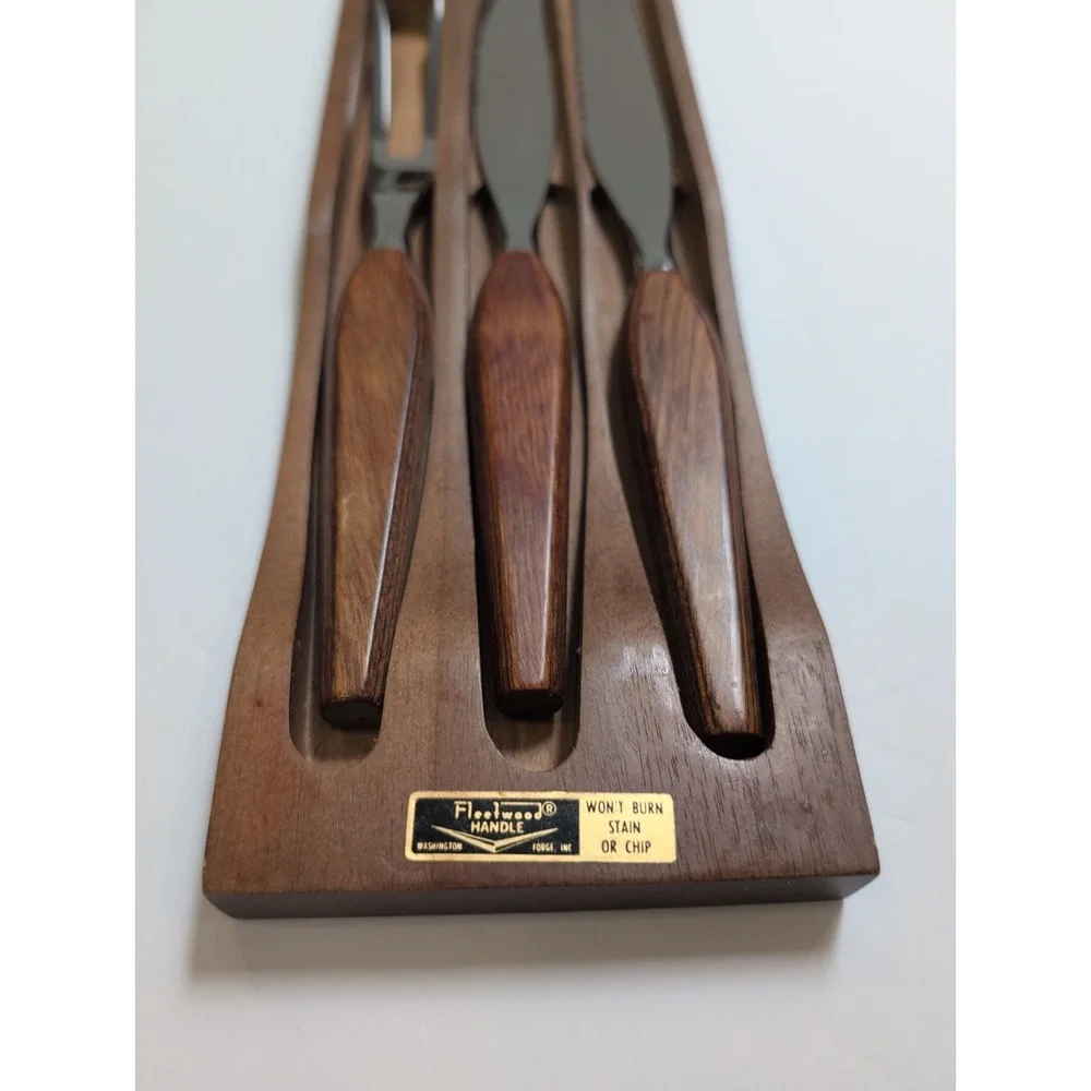 VTG Carving SetTown and Country 3 pc By Washington Forge Serving Fork Two Knives